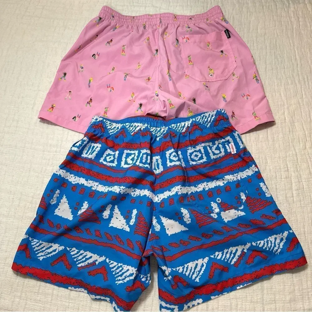 Lot Of 2 Chubbies Swim Trunks Men’s Size Medium Colorful *Liners Been Cut Out*